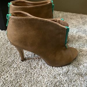 Peep toe booties
